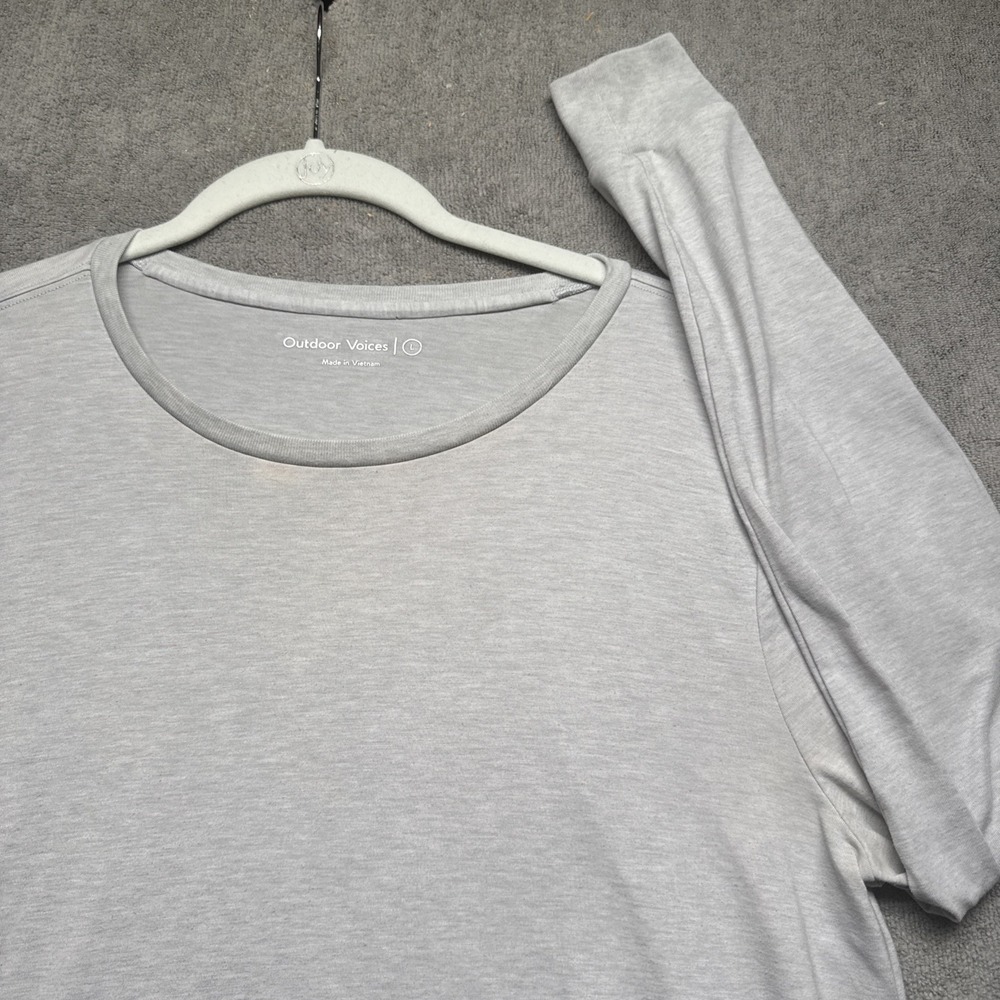 Outdoor Voices‎ Men's Gray Long Sleeve Performance Shirt Large Minimalist Fit